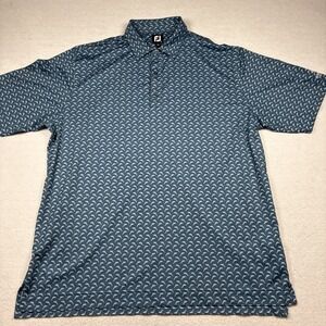 Footjoy Polo Golf Shirt Mens 2XL XXL Dolphin Print Graphic Performance Stretch